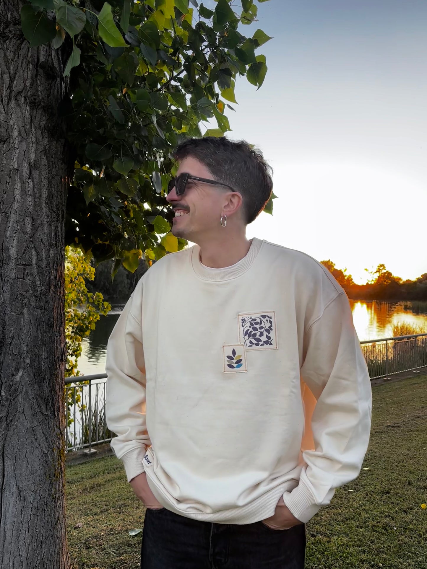 Sudadera AZULEJO natural raw