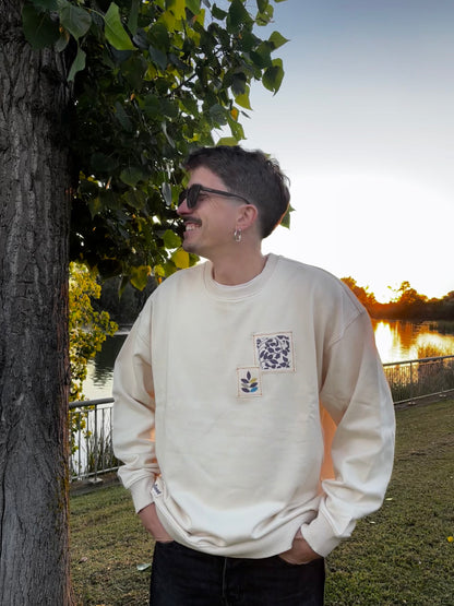 Sudadera AZULEJO natural raw