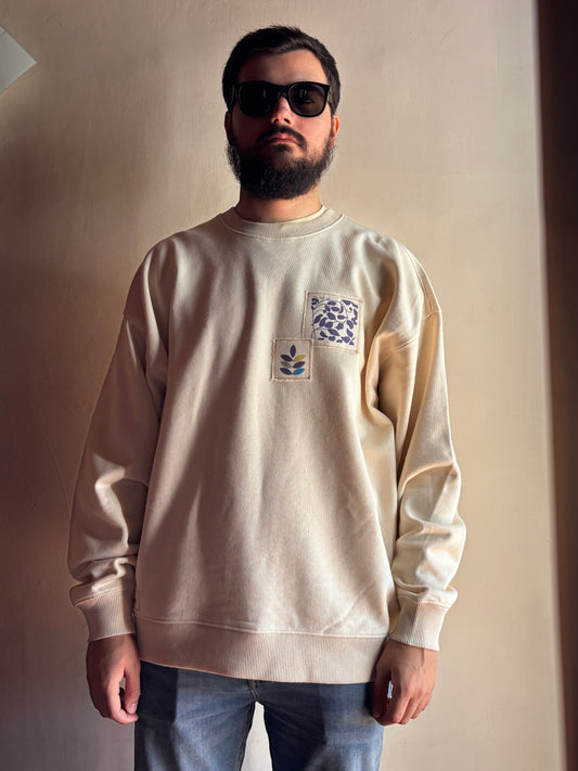 Sudadera AZULEJO natural raw